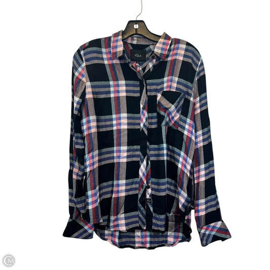 Top Long Sleeve Designer By Rails In Plaid Pattern, Size: S