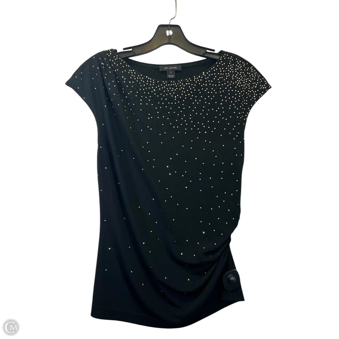 Top Sleeveless Designer By St. John In Black, Size: S