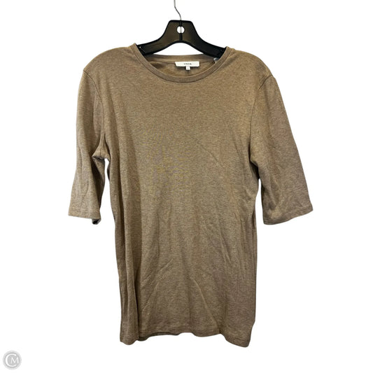 Top 3/4 Sleeve Designer By Vince In Tan, Size: L