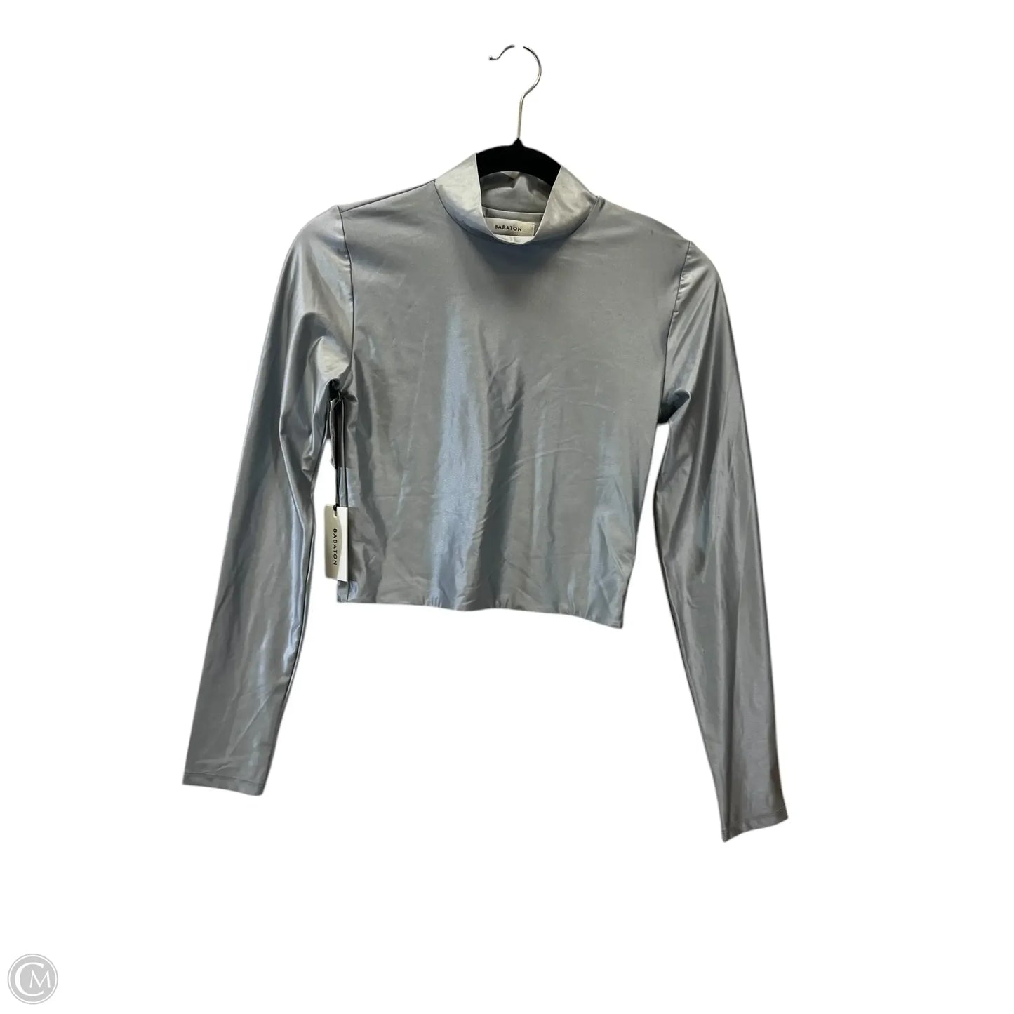 Top Long Sleeve Designer By Babaton In Silver, Size: S