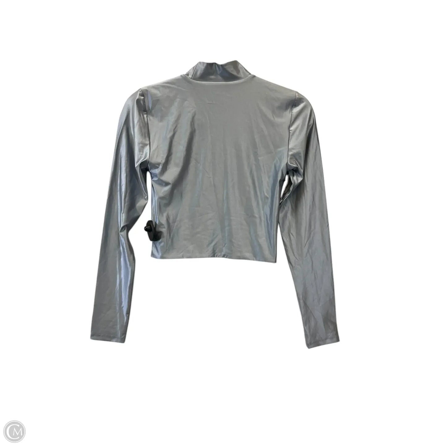 Top Long Sleeve Designer By Babaton In Silver, Size: S