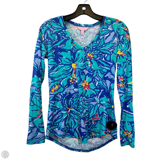 Top Long Sleeve By Lilly Pulitzer In Blue & Green, Size: Xs