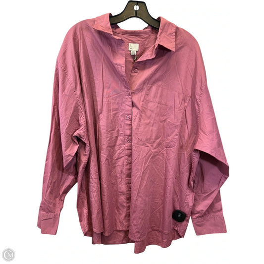Top Long Sleeve By A New Day In Pink, Size: Xxl