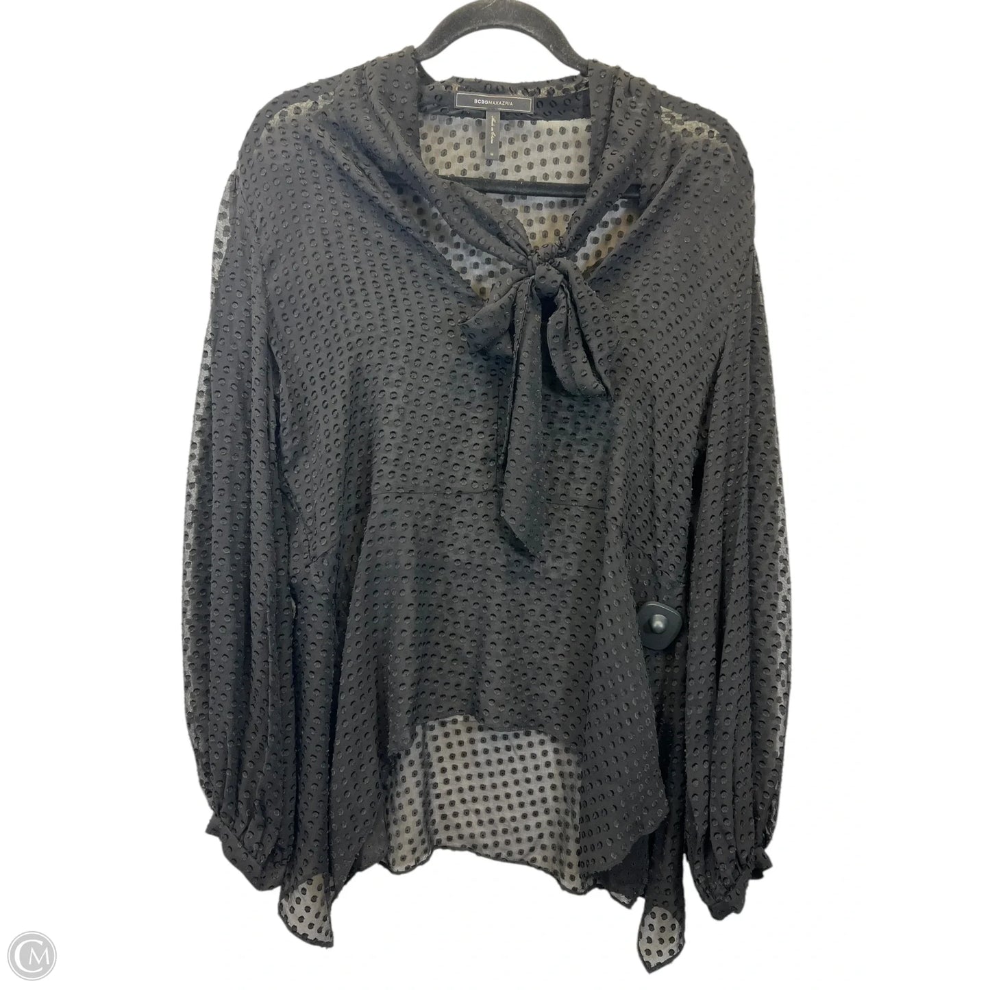 Top Long Sleeve Designer By Bcbgmaxazria In Black, Size: M