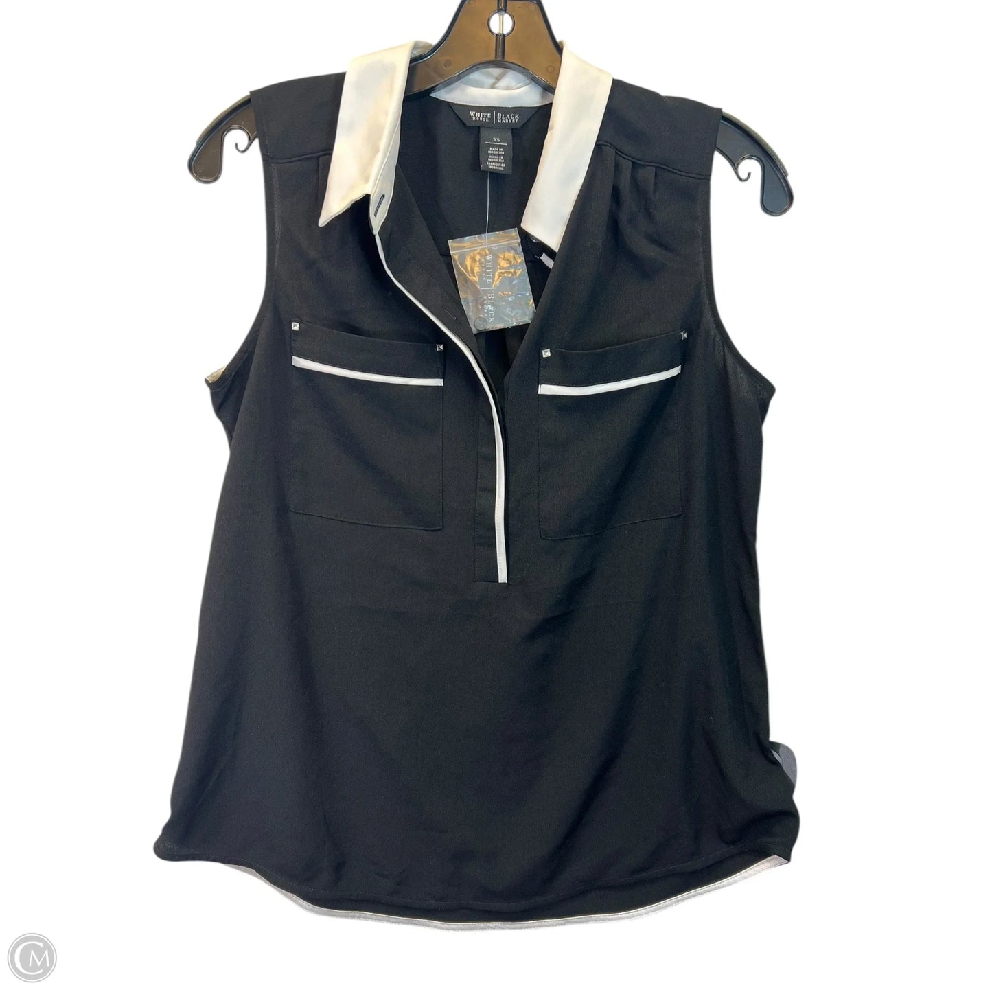 Top Sleeveless By White House Black Market In Black & White, Size: Xs
