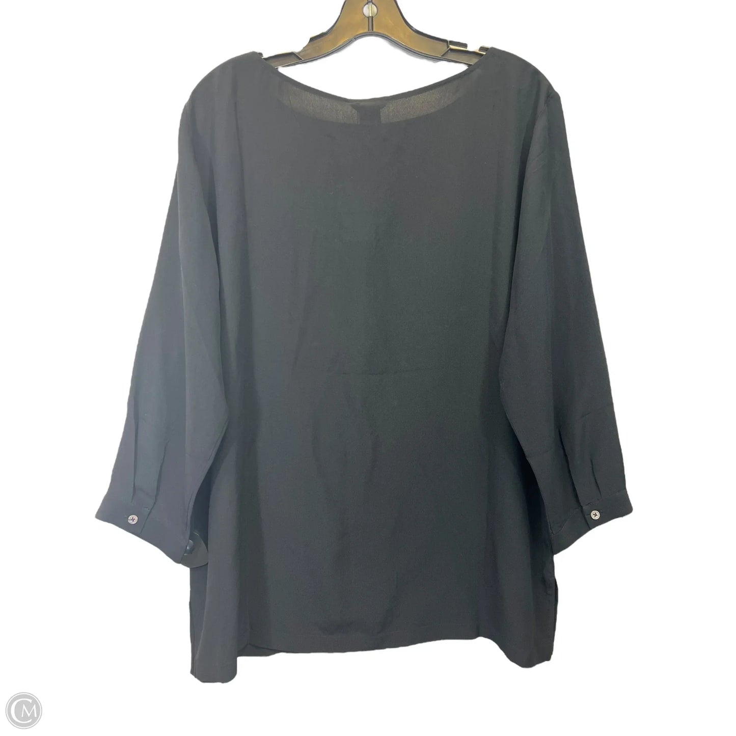 Top 3/4 Sleeve Designer By Club Monaco In Black, Size: L