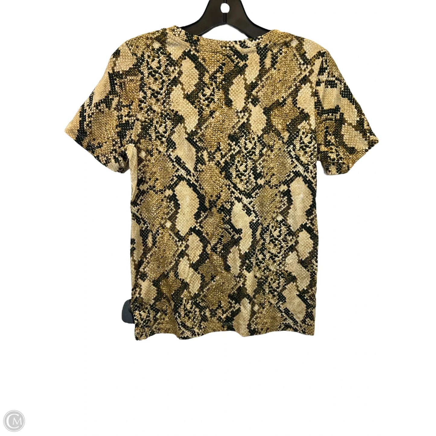 Top Short Sleeve Basic By H&m In Snakeskin Print, Size: Xs