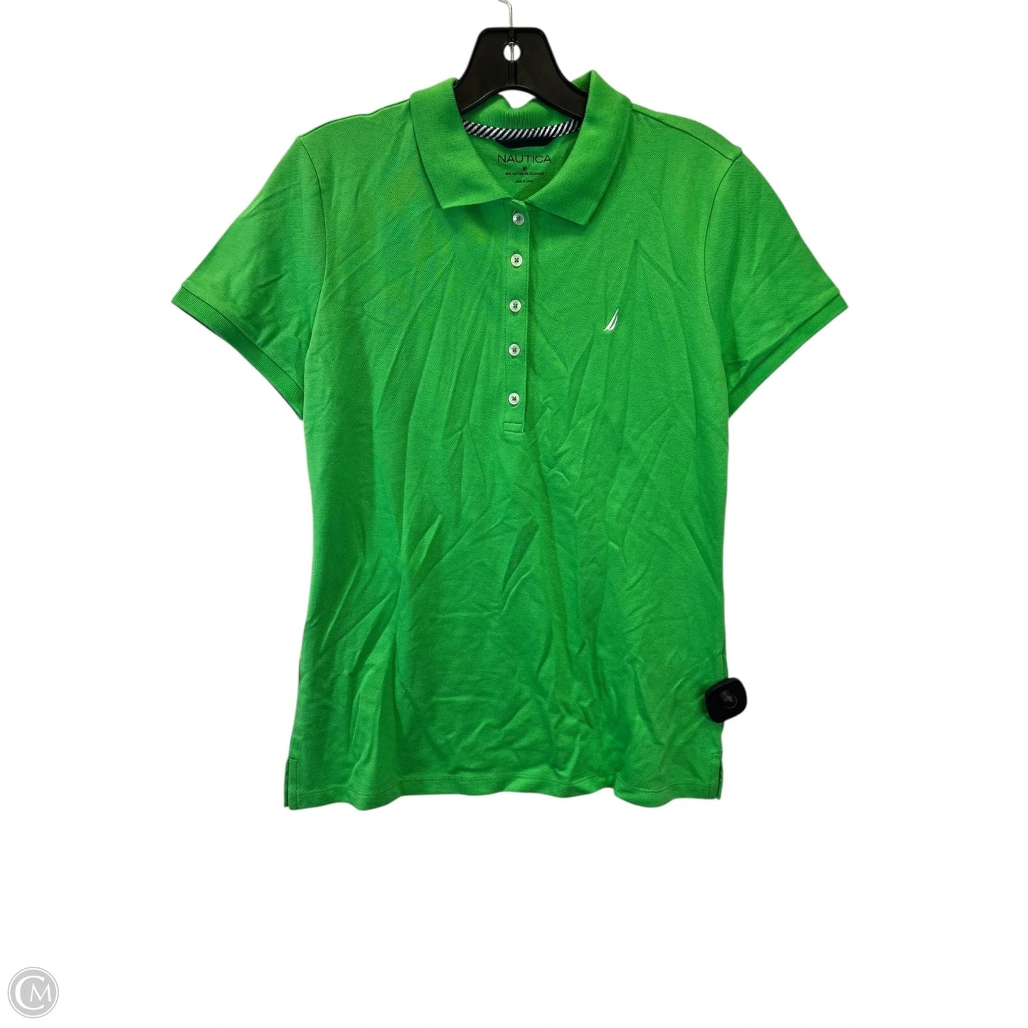 Top Short Sleeve By Nautica In Green, Size: M