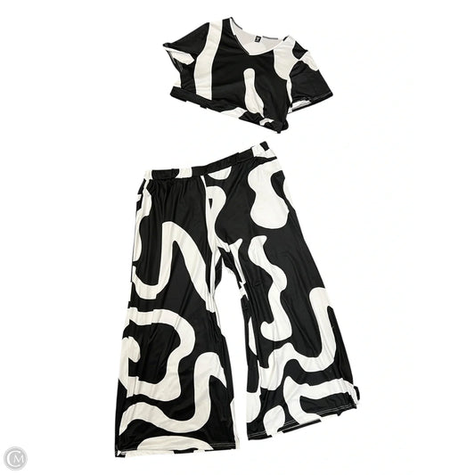 Pants Set 2pc By Shein In Black & White, Size: 4x