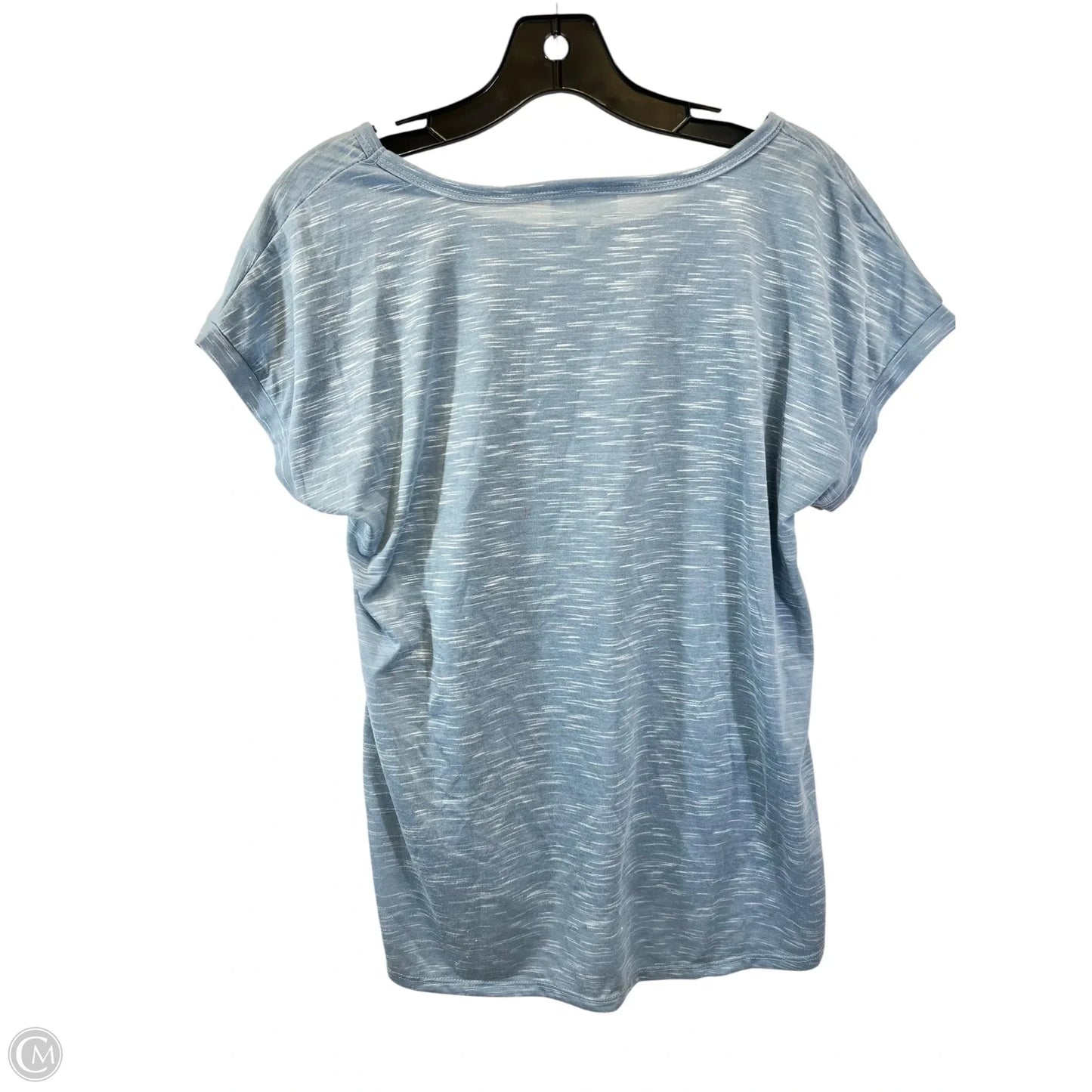 Top Short Sleeve Basic By Sugar & Diamonds In Blue & Brown, Size: L