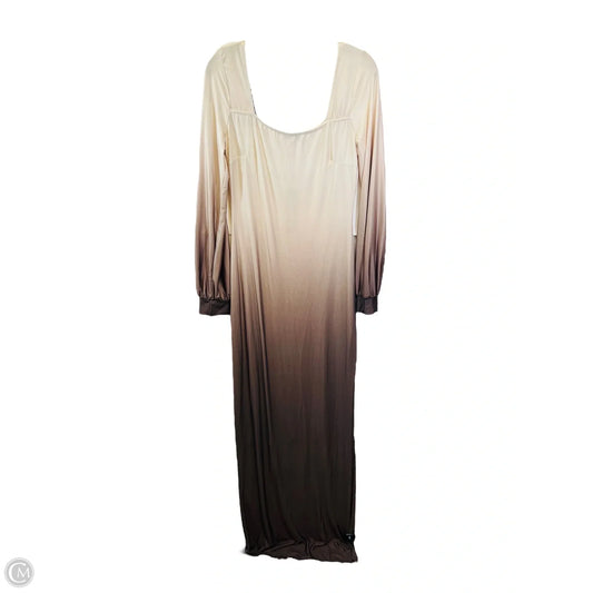 Dress Casual Maxi By Fashion Nova In Brown & Cream, Size: Xl