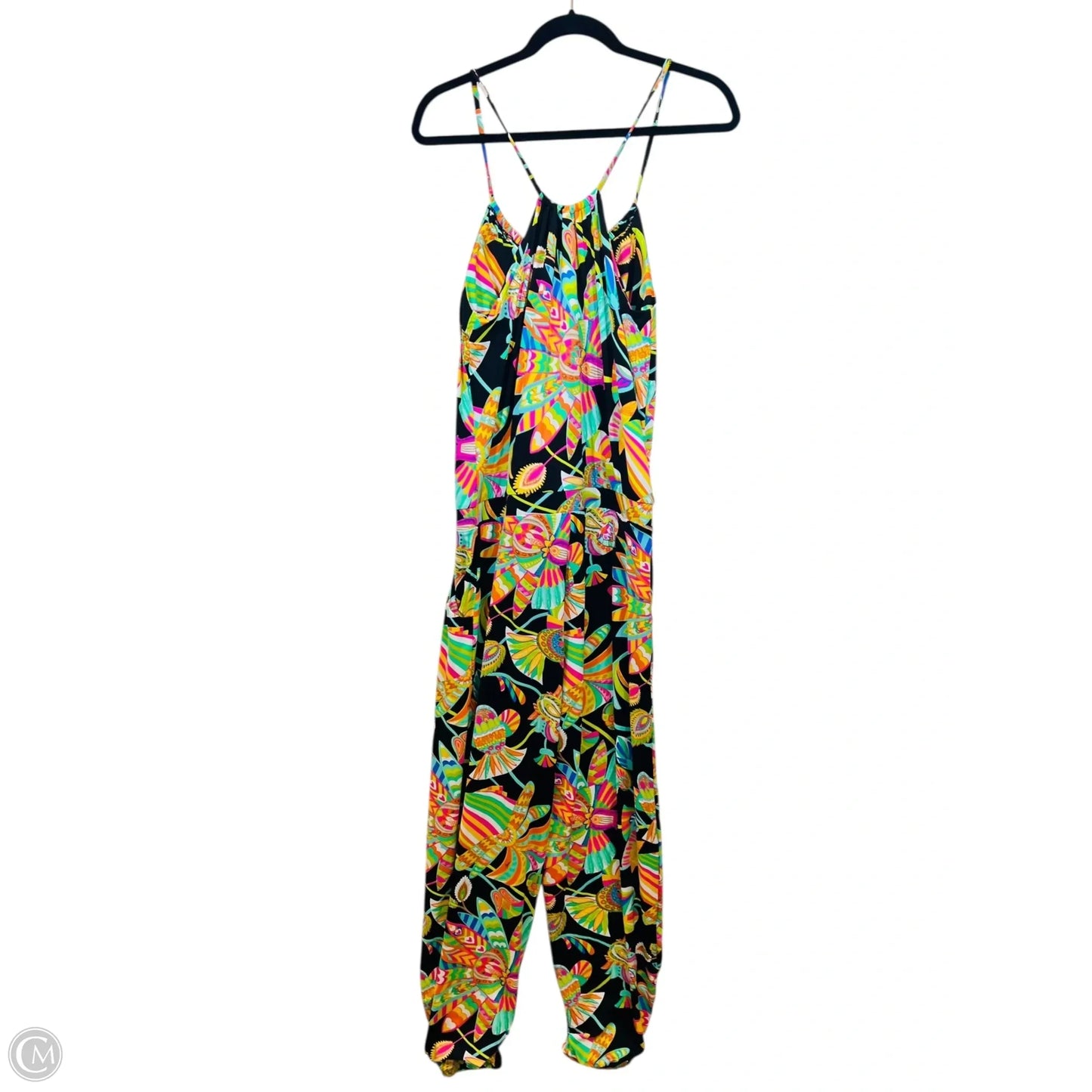 Jumpsuit Designer By Trina Turk In Black & Pink, Size: M