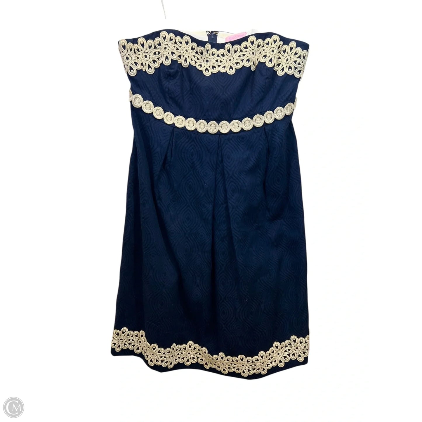 Dress Casual Short By Lilly Pulitzer In Blue & Gold, Size: M