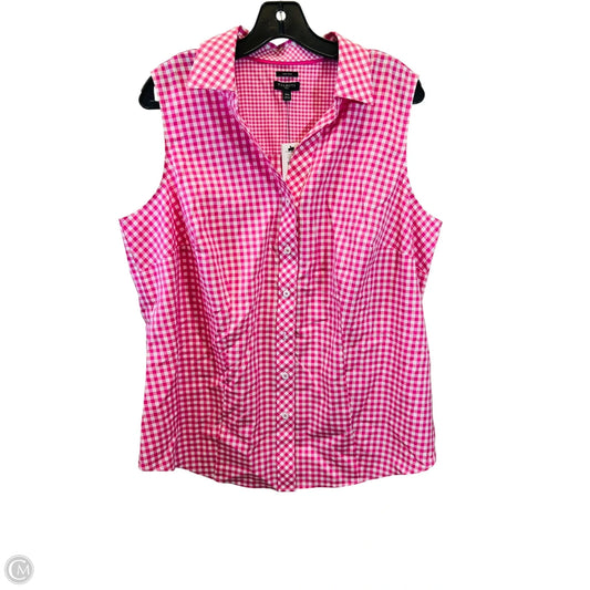 Top Sleeveless By Talbots In Checkered Pattern, Size: Xl