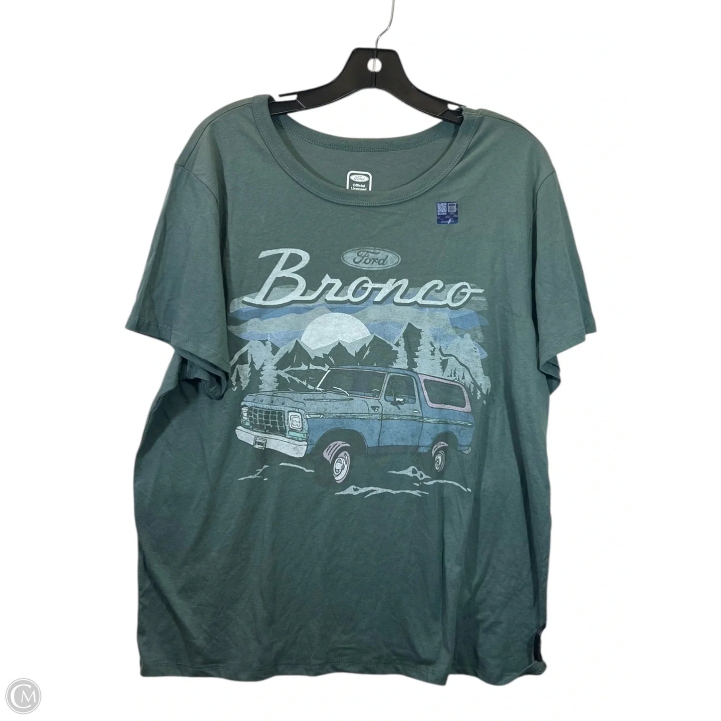 Top Short Sleeve Basic By Clothes Mentor In Green & Pink, Size: Xl