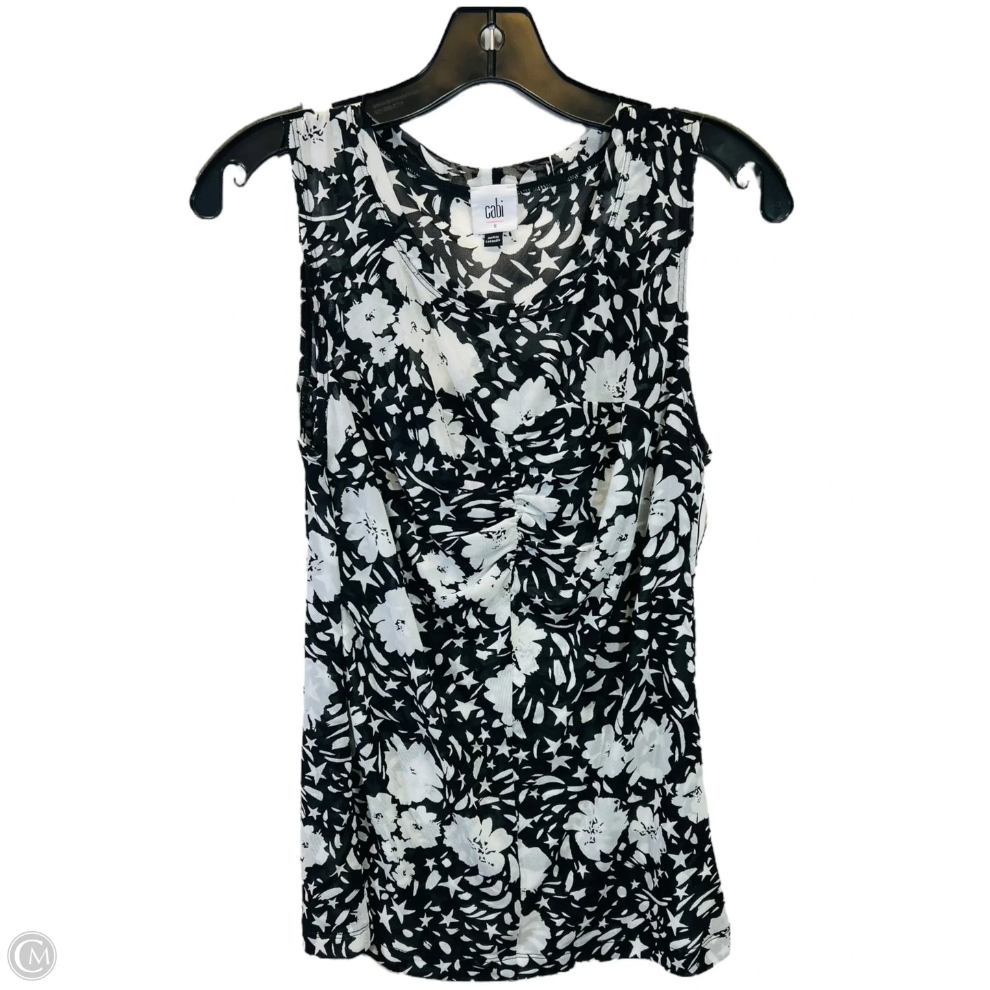 Top Sleeveless By Cabi In Black & White, Size: S