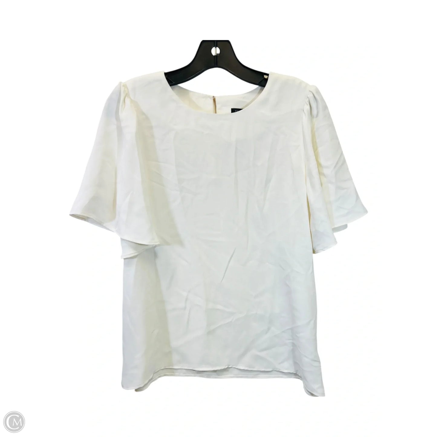 Top Short Sleeve By Ann Taylor In Cream, Size: S