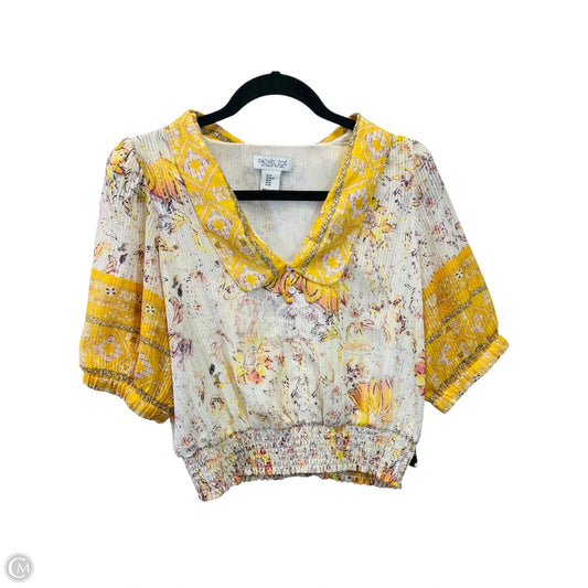 Top Short Sleeve By Rachel Zoe In Gold & Yellow, Size: M