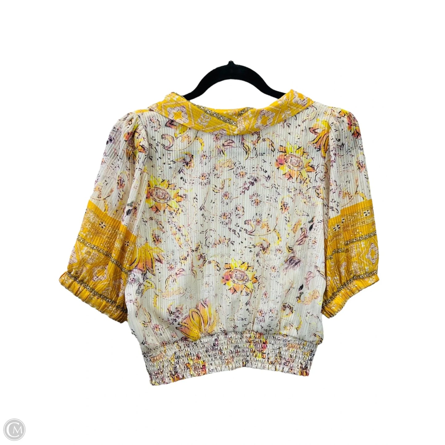 Top Short Sleeve By Rachel Zoe In Gold & Yellow, Size: M