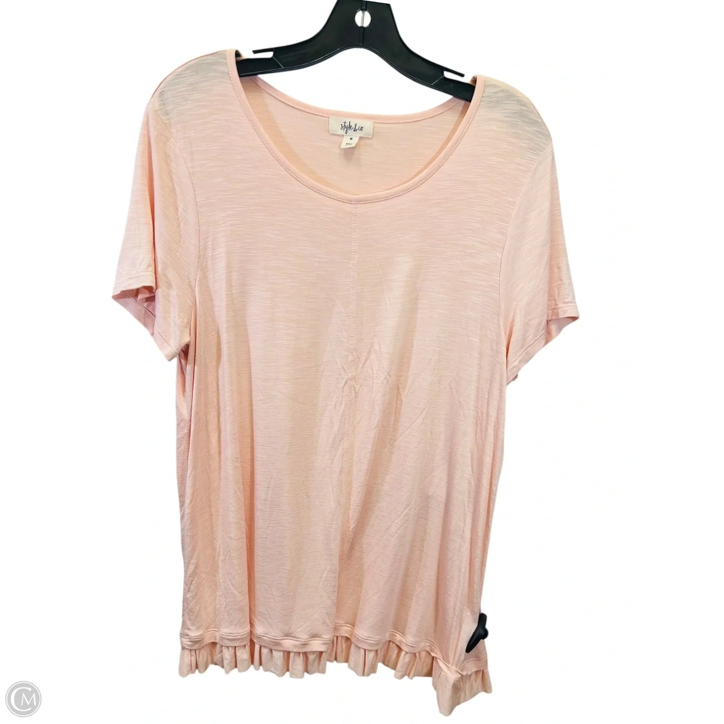 Top Short Sleeve By Style And Company In Pink, Size: M