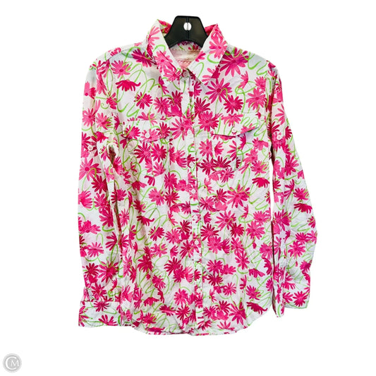 Top Long Sleeve By Lilly Pulitzer In Pink & White, Size: S