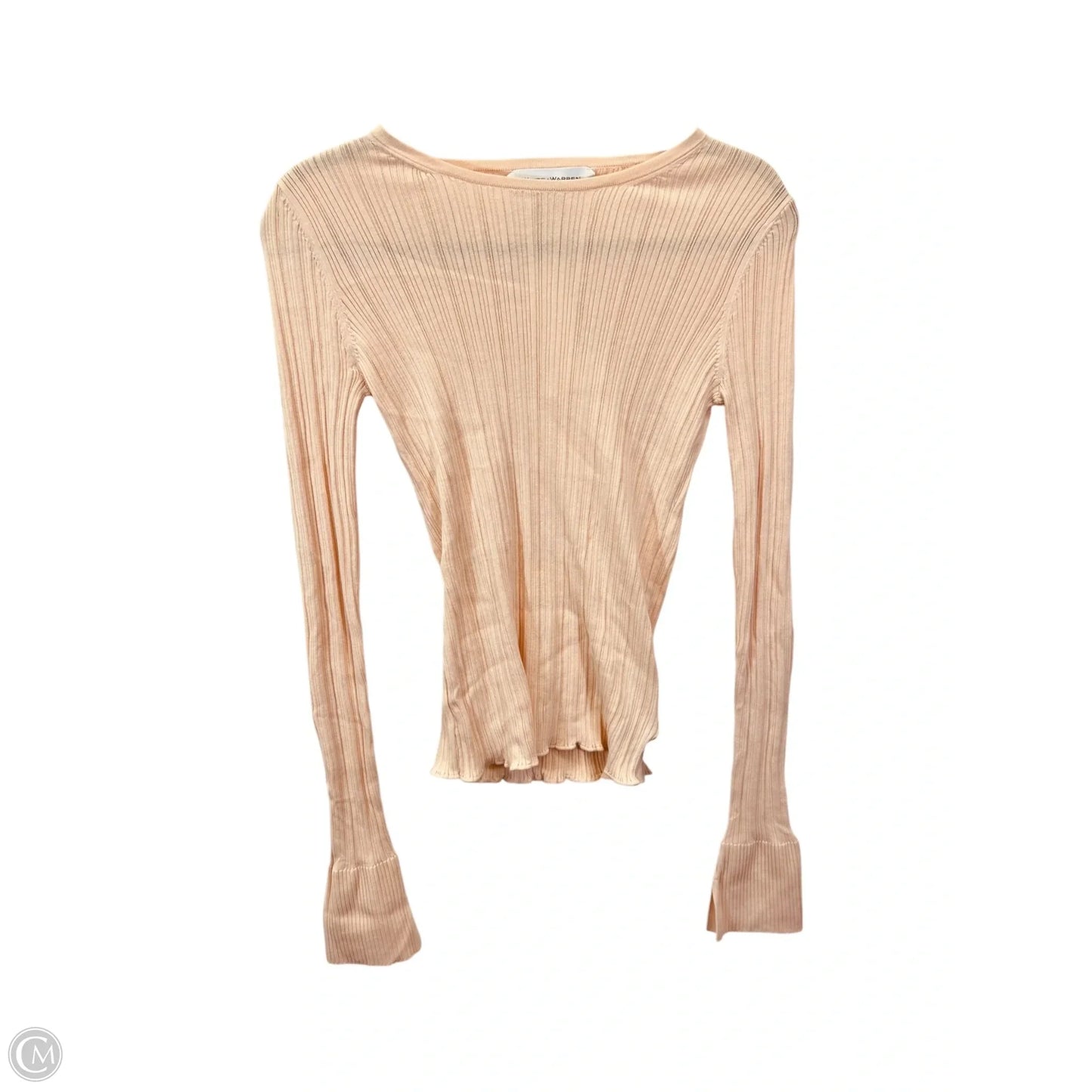 Top Long Sleeve By White And Warren In Peach, Size: M