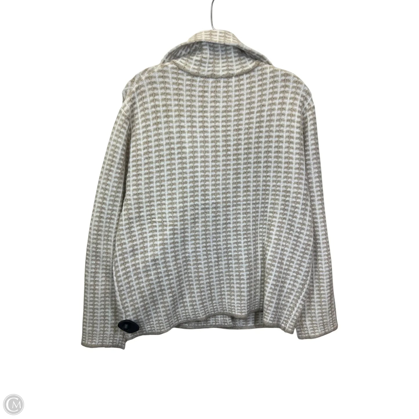 Sweater Cardigan By Rachel Zoe In Tan & White, Size: M
