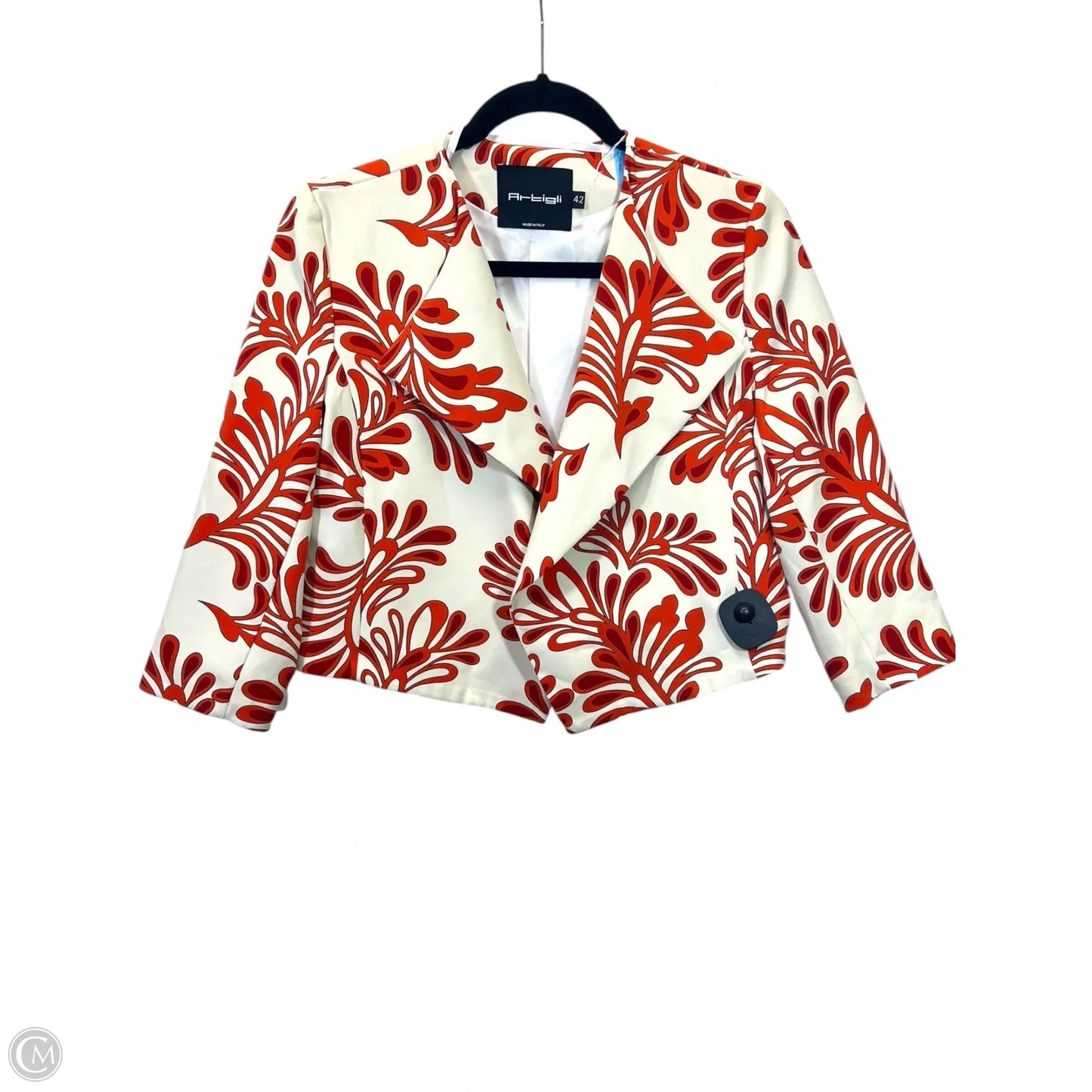 Blazer By Artigli In Orange & Tan, Size: M