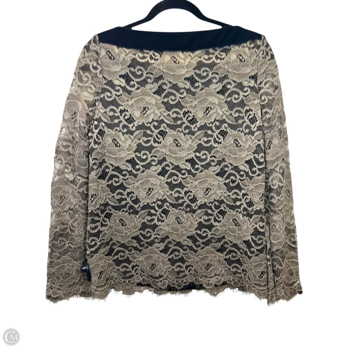 Top Long Sleeve Designer By Tory Burch In Black & Brown, Size: S