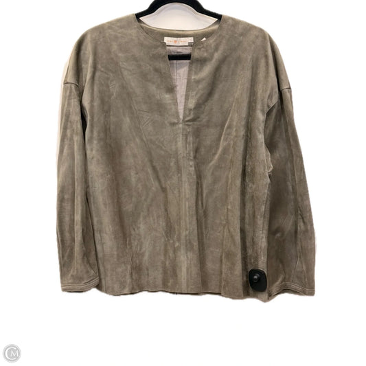 Top 3/4 Sleeve Designer By Tory Burch In Taupe, Size: M