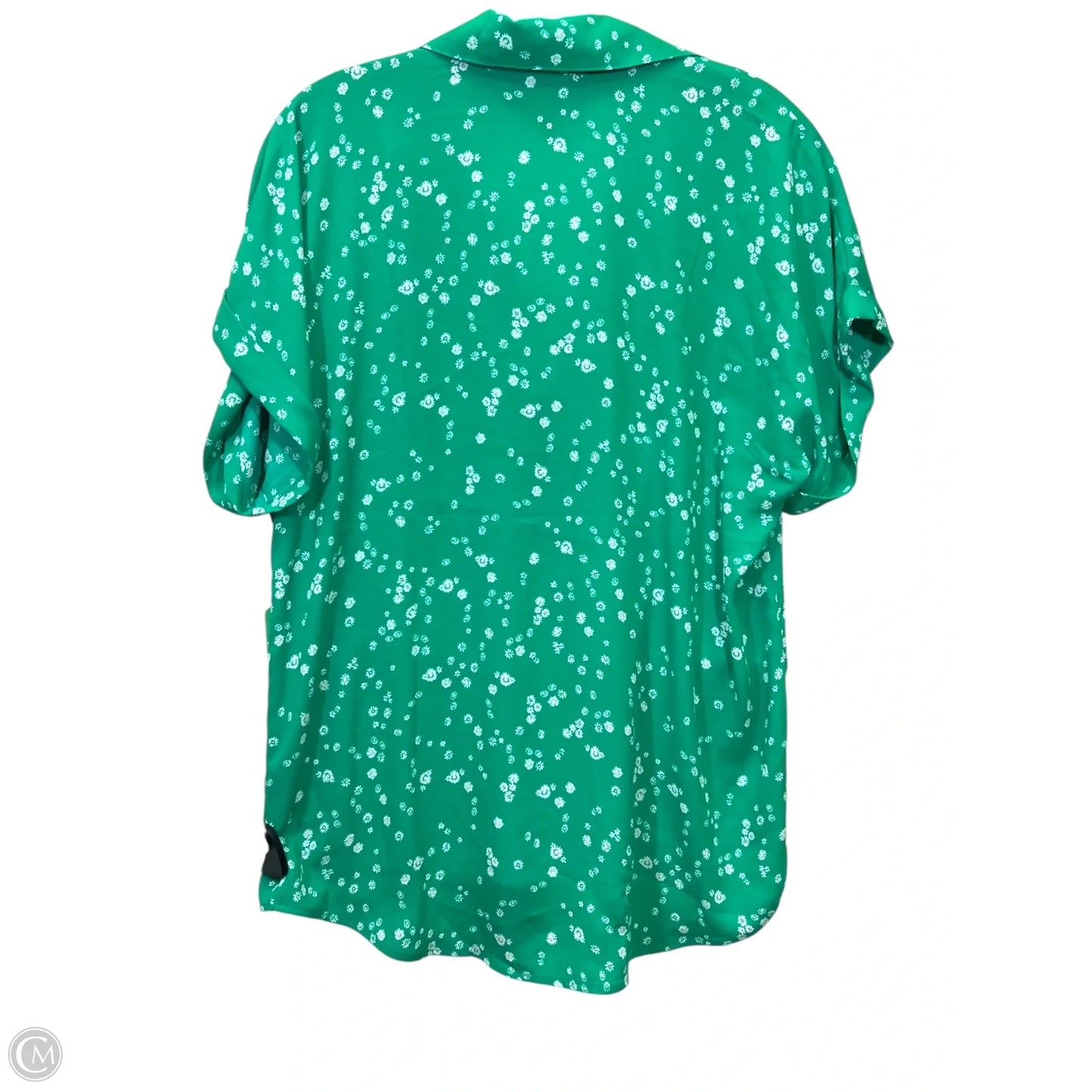 Top Short Sleeve By Cabi In Green & White, Size: S