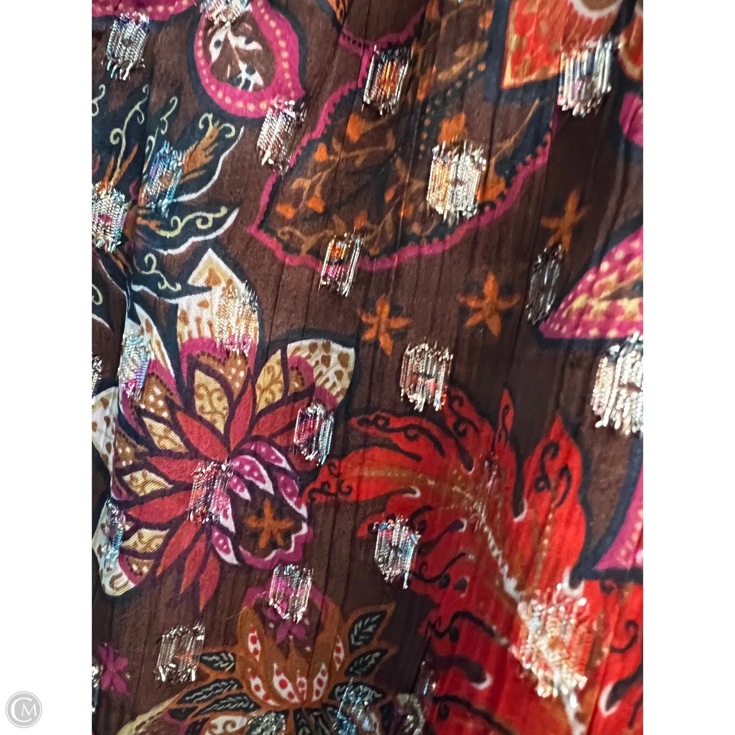 Top Long Sleeve By Loft In Brown & Pink, Size: Xsp