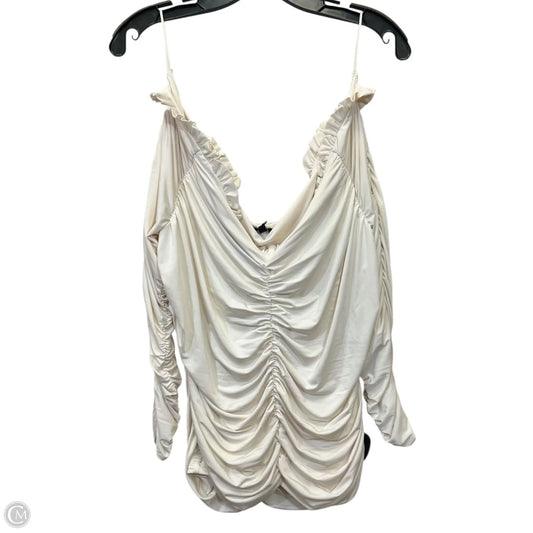 Top Long Sleeve By Express In Cream, Size: Xl
