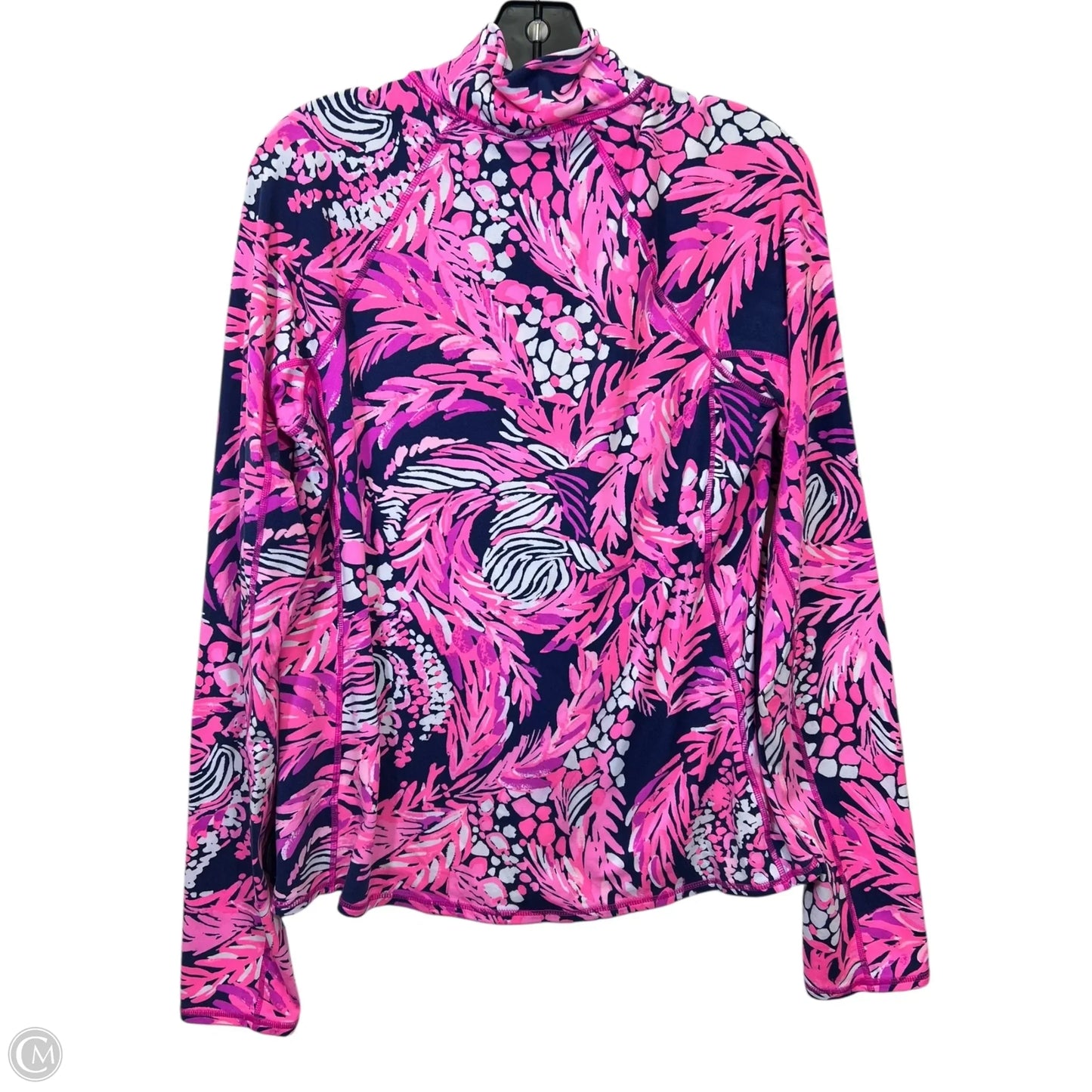 Athletic Top Long Sleeve Collar By Lilly Pulitzer In Blue & Purple, Size: L