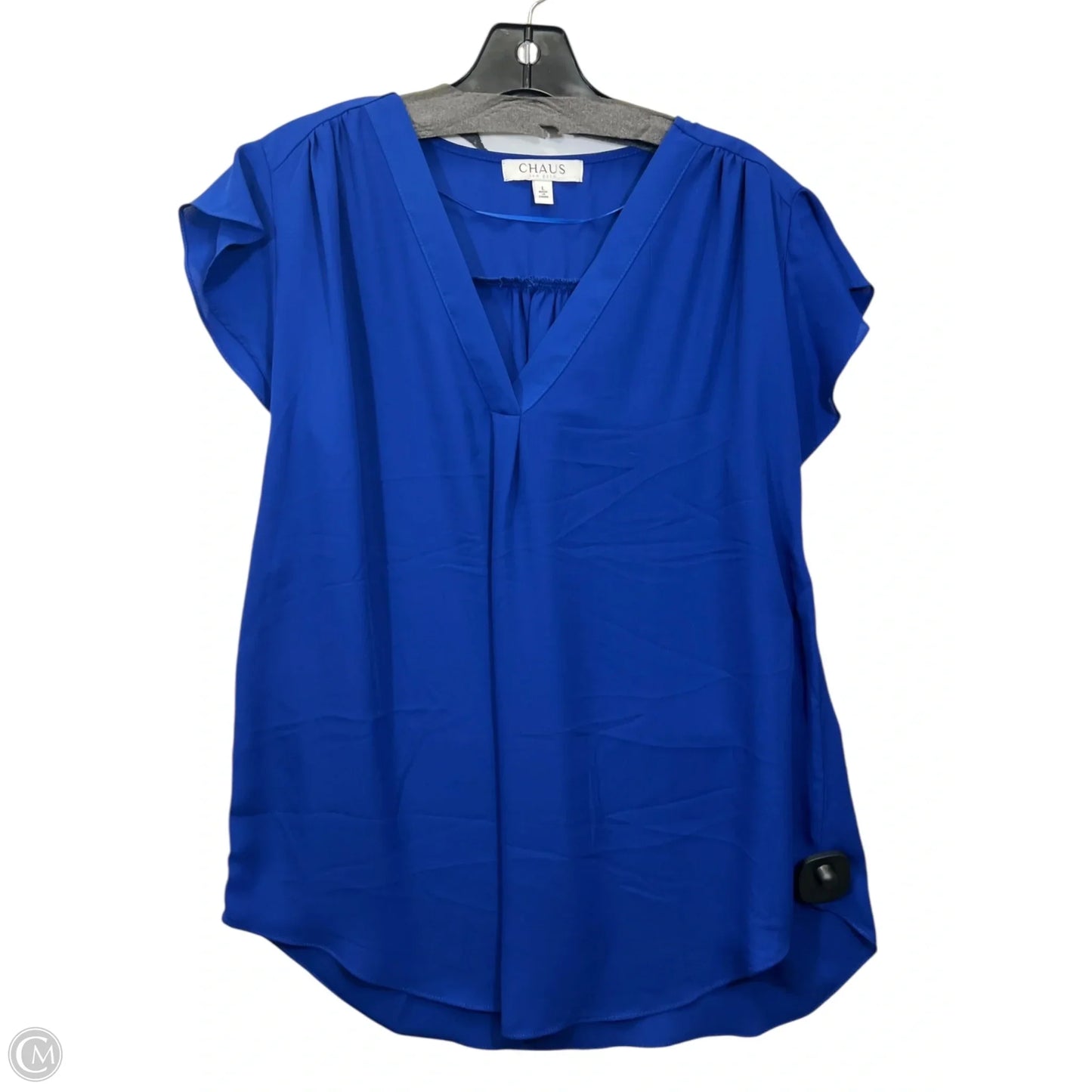 Top Short Sleeve By Chaus In Blue, Size: L