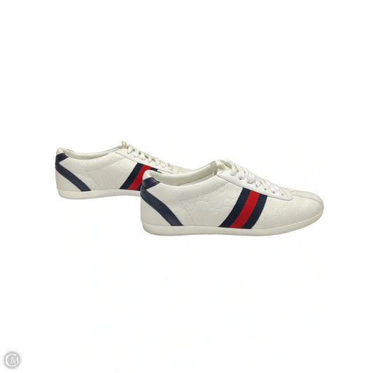 Shoes Luxury Designer By Gucci In Blue & Red & White, Size: 8