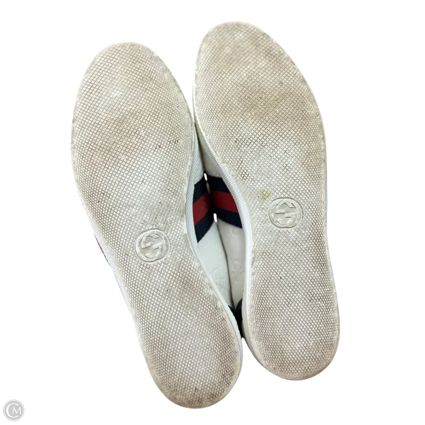 Shoes Luxury Designer By Gucci In Blue & Red & White, Size: 8