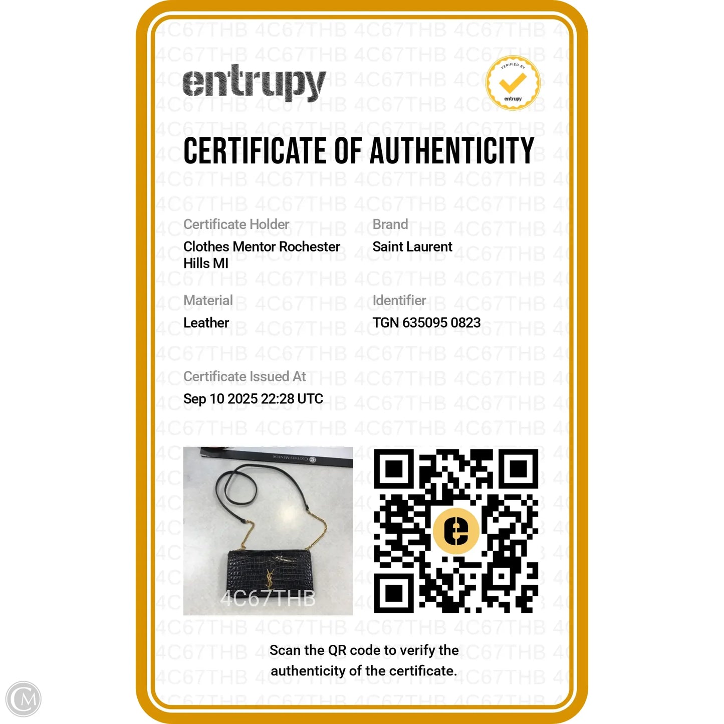 Crossbody Luxury Designer By Yves Saint Laurent, Size: Small