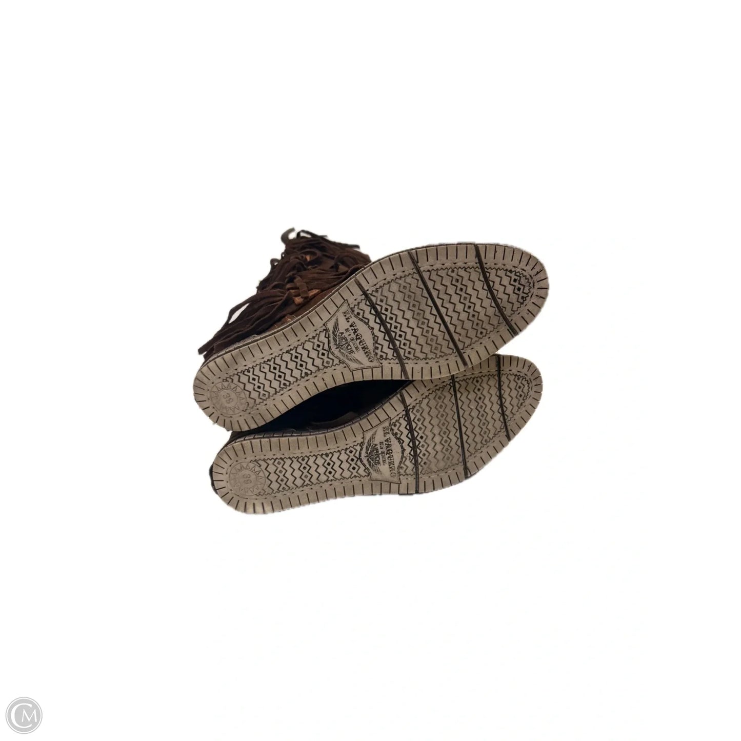 Boots Designer By Free People In Brown & Tan, Size: 9