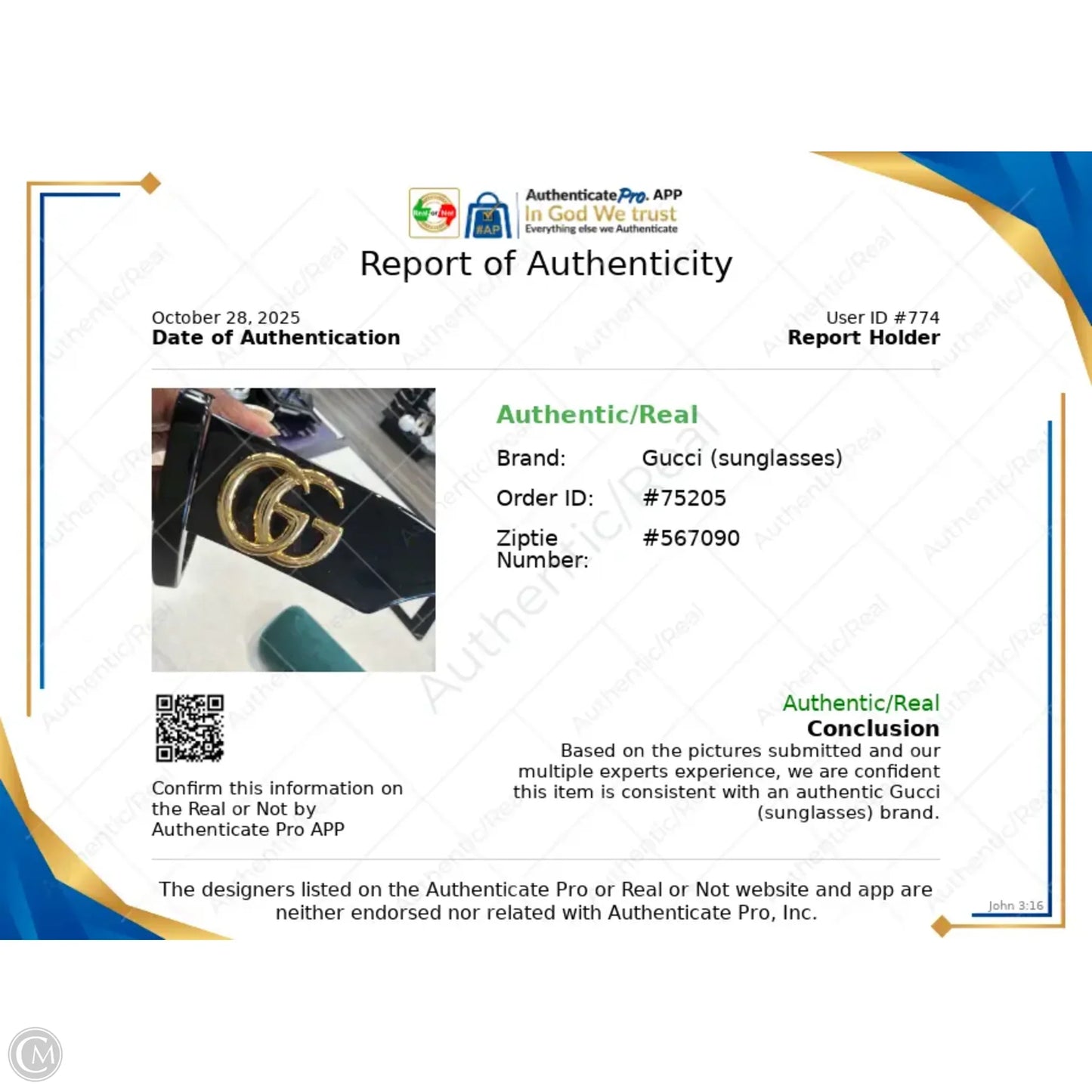 Sunglasses Luxury Designer By Gucci, Size: Large