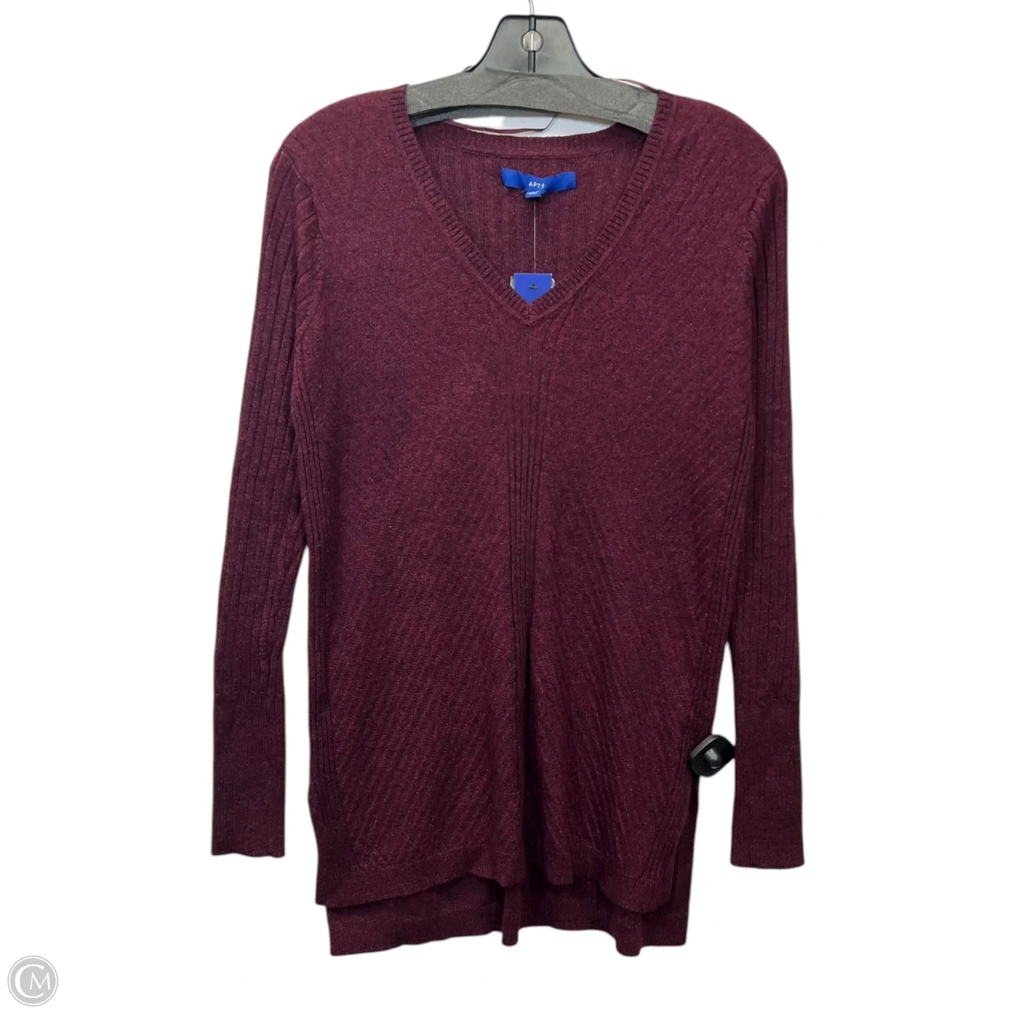 Top Long Sleeve By Apt 9 In Maroon, Size: S
