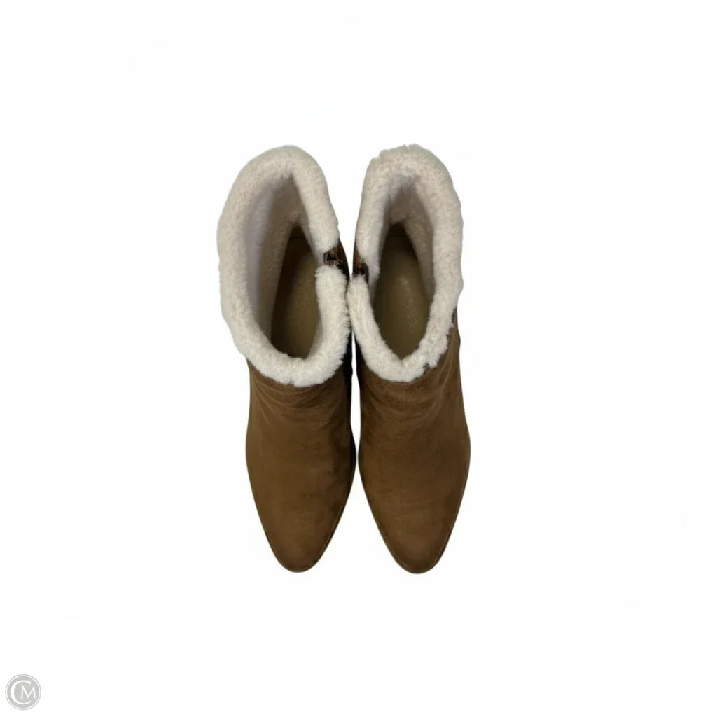 Boots Ankle Heels By Nine West In Brown, Size: 7.5