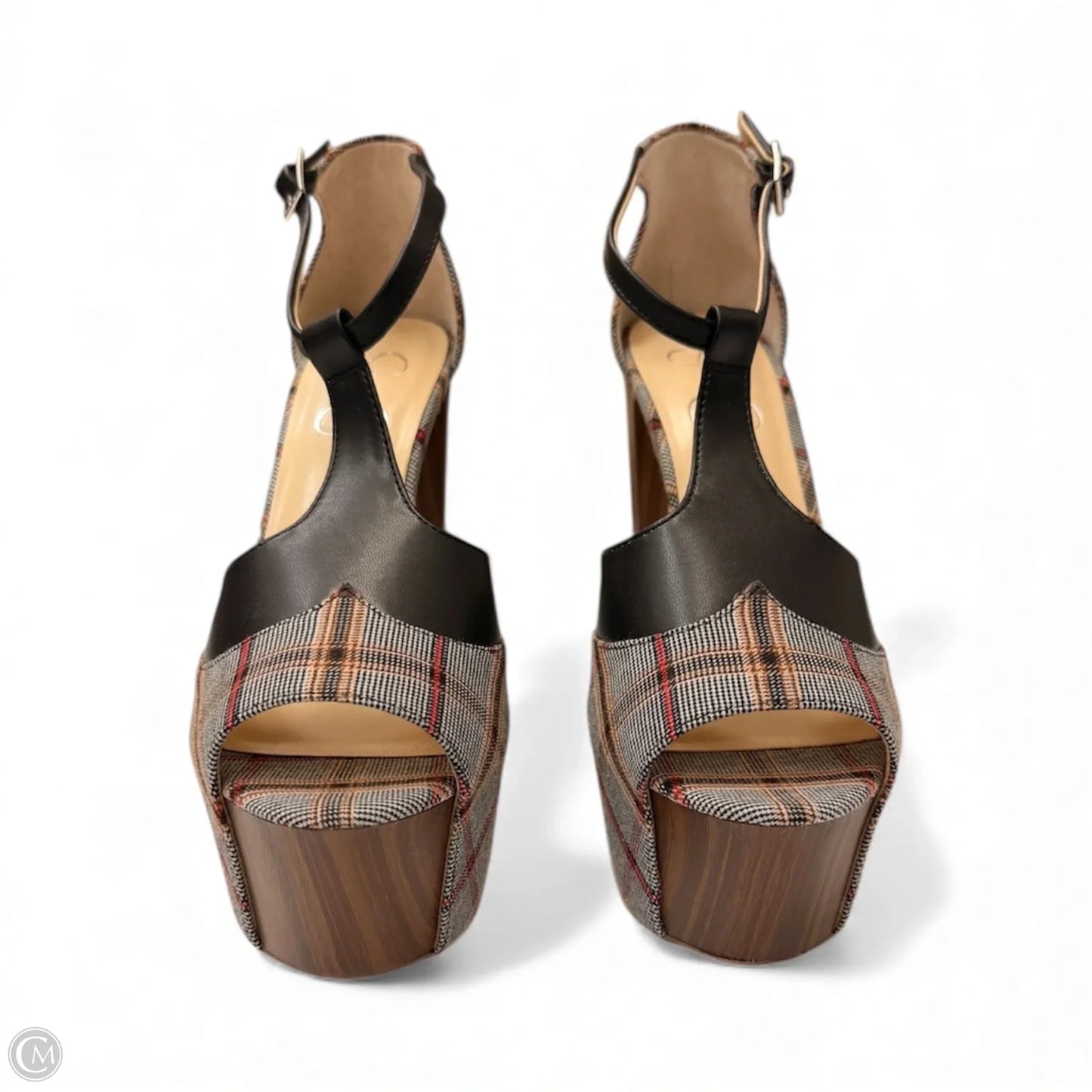 Shoes Heels Platform By Jessica Simpson In Plaid Pattern, Size: 10.5