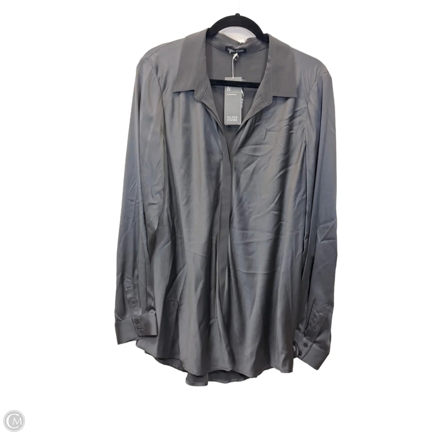 Top Long Sleeve Designer By Eileen Fisher In Grey, Size: Xl