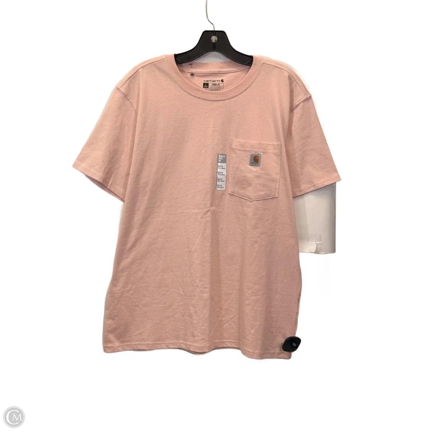 Top Short Sleeve By Carhartt In Peach, Size: L