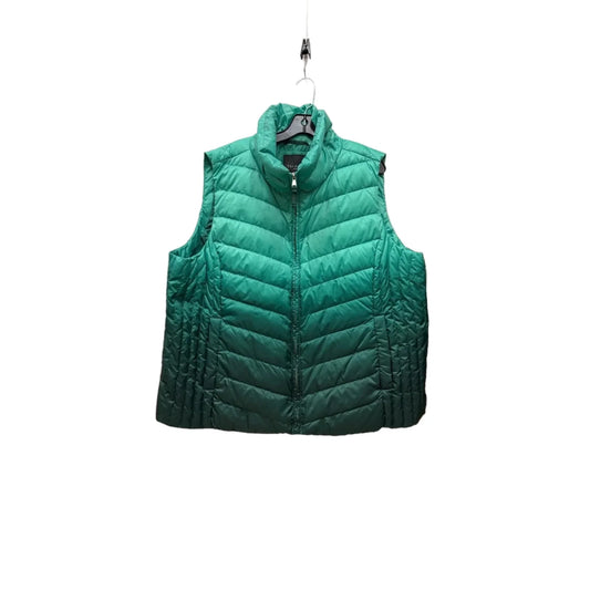 Vest Puffer & Quilted By Talbots In Green, Size: 3x