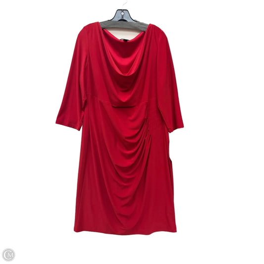 Dress Casual Midi By Chaps In Red, Size: Xl