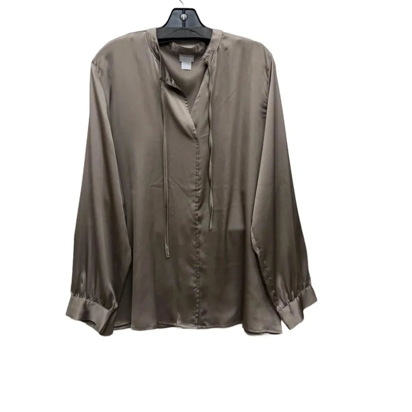 Top Long Sleeve By Chicos In Taupe, Size: Xl