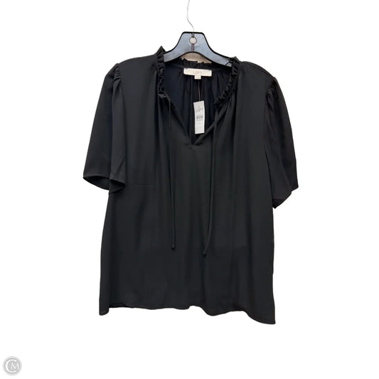 Top Short Sleeve By Loft In Black, Size: M