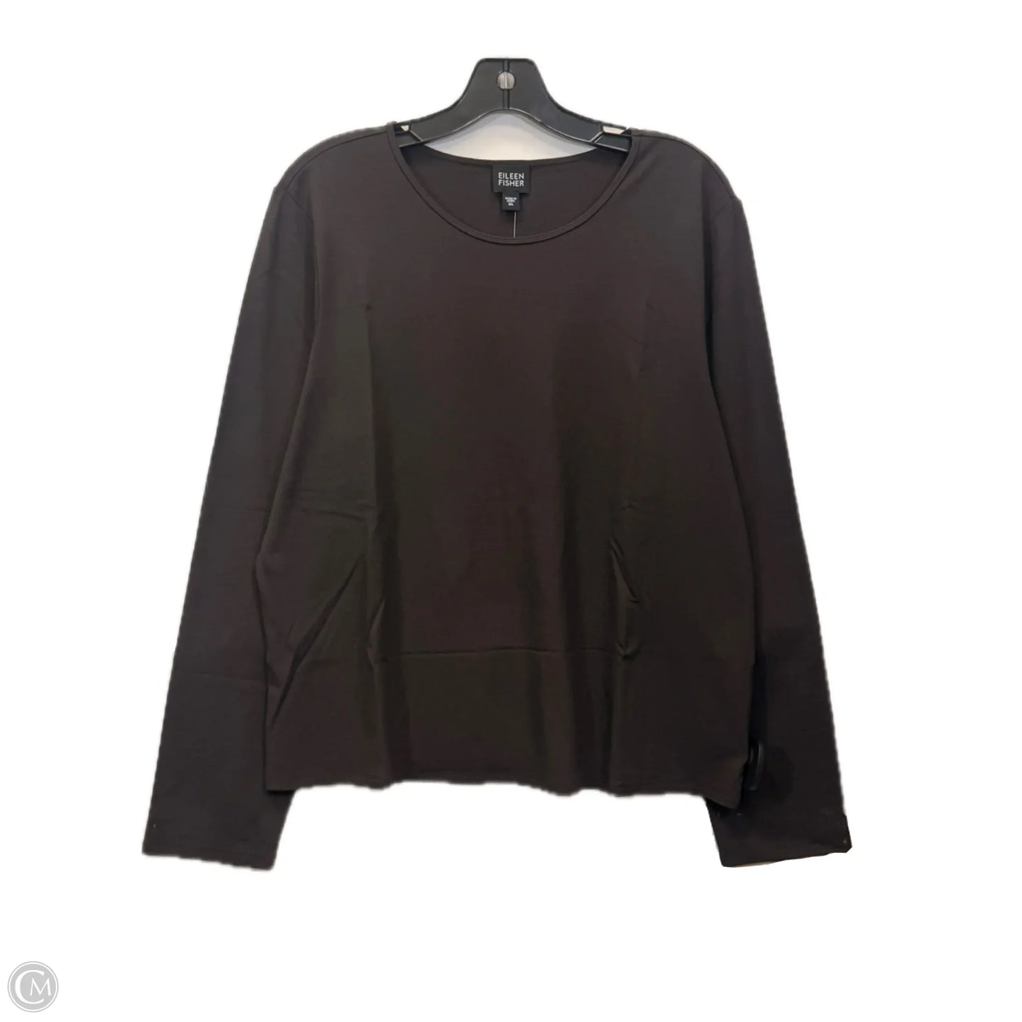 Top Long Sleeve Designer By Eileen Fisher In Brown, Size: Xl